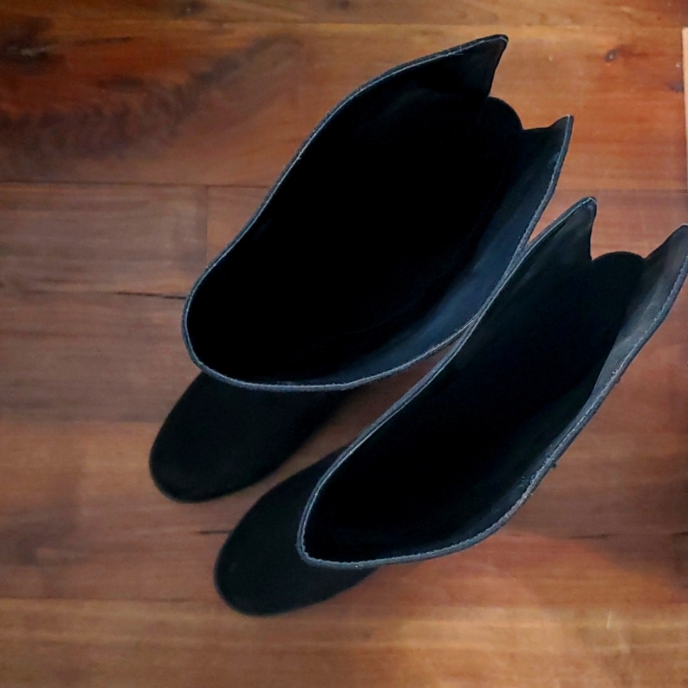Girls Childrens Place Black Velvet Tall Boots